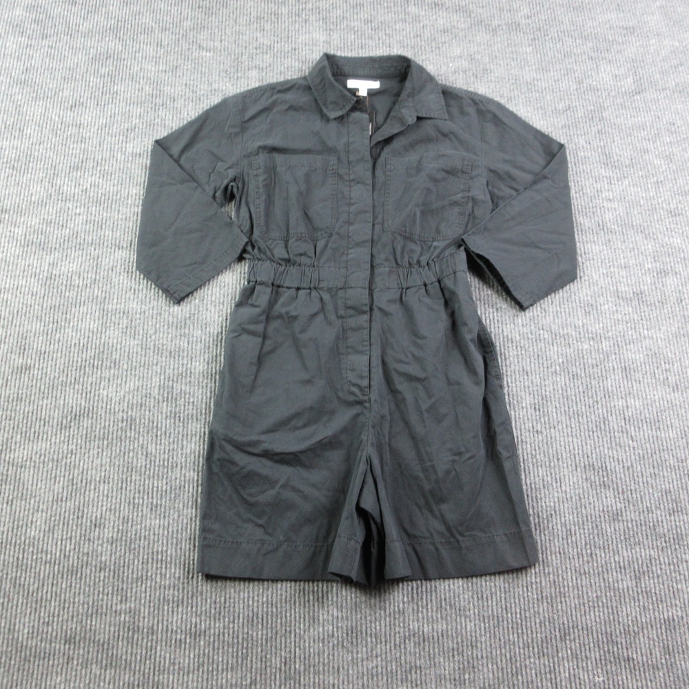 Banana Republic One-Piece Romper Womens S Black Collared Zip Pockets 29x6* NWT